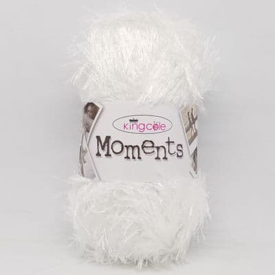 King Cole Moments 470 White Eyelash Yarn