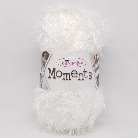 King Cole Moments 470 White Eyelash Yarn