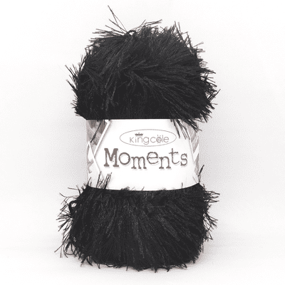 King Cole Moments 474 Black Eyelash Yarn