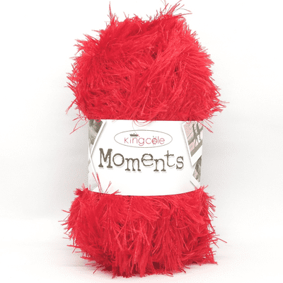 King Cole Moments 478 Red Eyelash Yarn