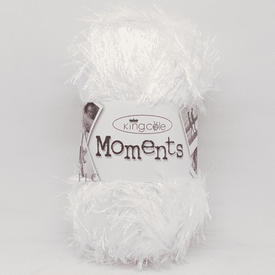 King Cole Moments DK Eyelash Yarn 470 White