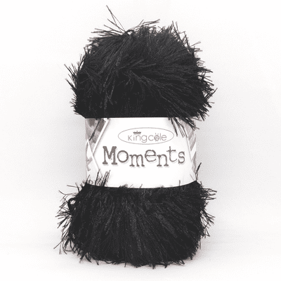 King Cole Moments DK Eyelash Yarn 474 Black