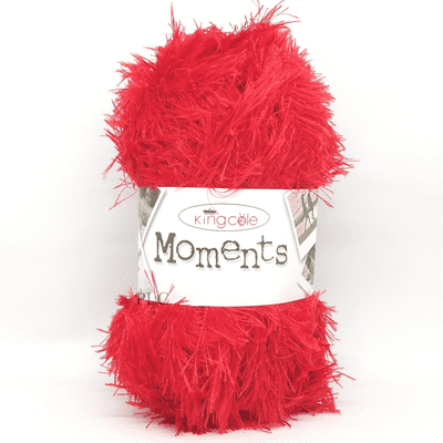 King Cole Moments DK Eyelash Yarn 478 Red