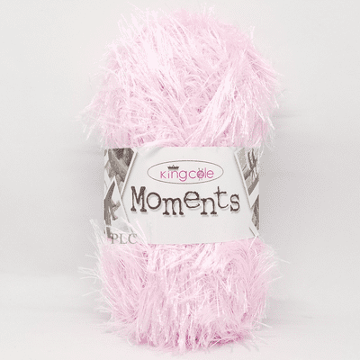 King Cole Moments DK Eyelash Yarn 479 Soft Pink
