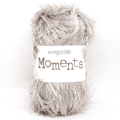 King Cole Moments DK Eyelash Yarn 485 Silver