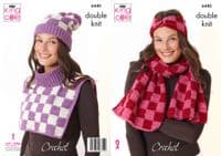 King Cole Orchard DK 6440 Accessories Crochet Pattern