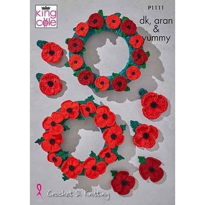 King Cole Poppies Crochet & Knitting Pattern P1111 – Poppy Designs