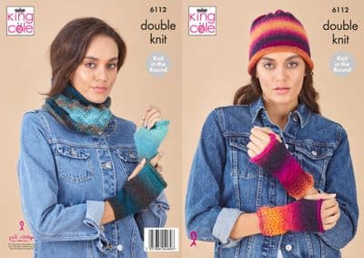 King Cole Riot DK 6112 Accessories Knitting Pattern