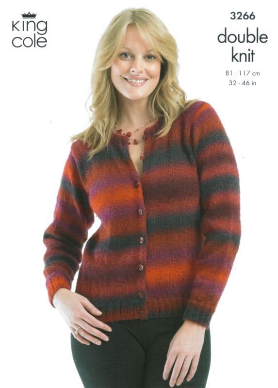 King Cole Riot DK Cardigans Knitting Pattern 3266