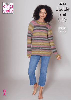 King Cole Riot DK Sweater Cardigan Knitting Pattern 5713