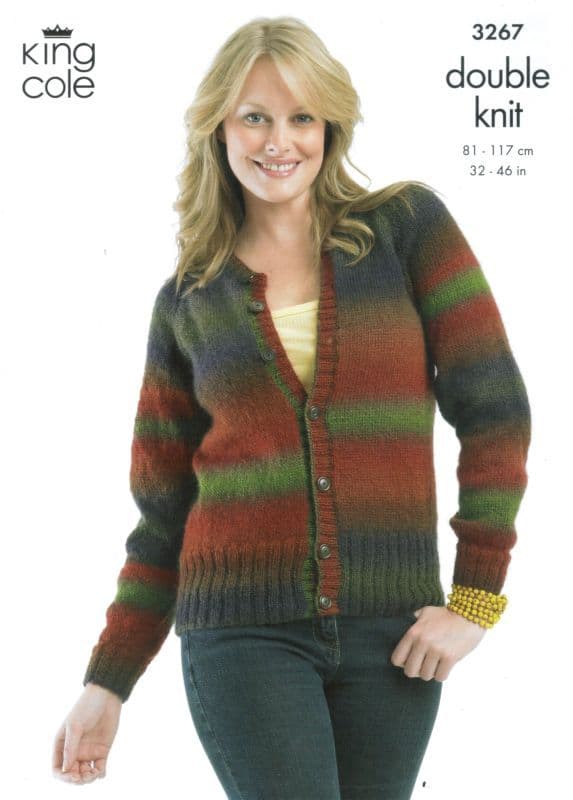 King Cole Riot Sweater Cardigan Knitting Pattern 3267