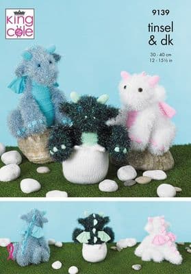King Cole Tinsel Baby Dragons Knitting Pattern 9139