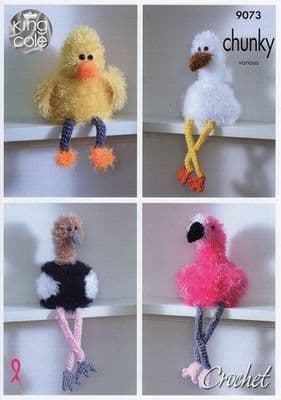 King Cole Tinsel Birds Crochet Pattern 9073