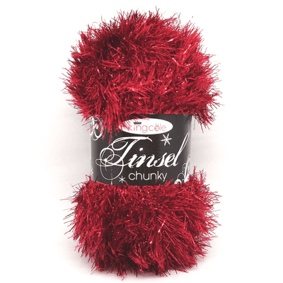King Cole TINSEL Chunky 215 Claret Red Eyelash Yarn