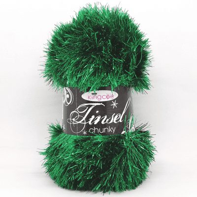 King Cole TINSEL Chunky 216 Emerald Green Eyelash Yarn