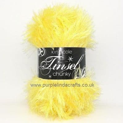 King Cole TINSEL Chunky 3064 Easter Yellow Eyelash Yarn