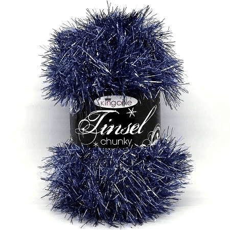 King Cole TINSEL Chunky 3302 Sapphire Eyelash Yarn DISCONTINUED