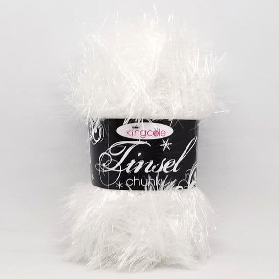 King Cole Tinsel Chunky Yarn - 204 White