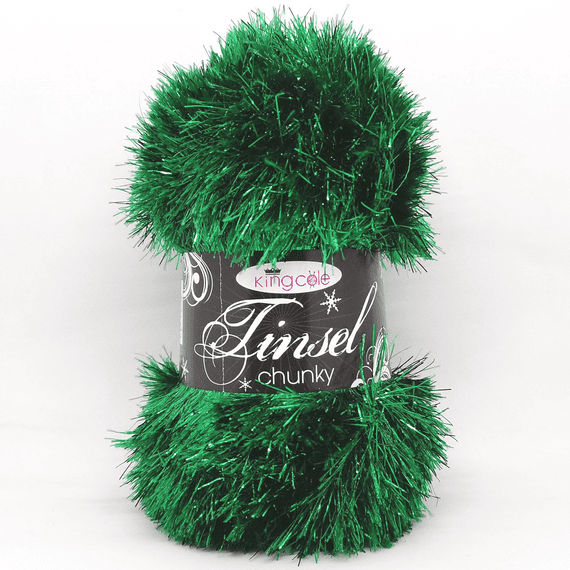 King Cole Tinsel Chunky Yarn 216 Emerald Green