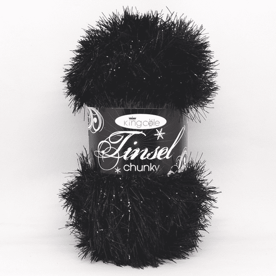 King Cole Tinsel Chunky Yarn - 230 Black