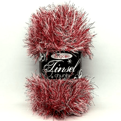 King Cole Tinsel Chunky Yarn 3303 Red Snow