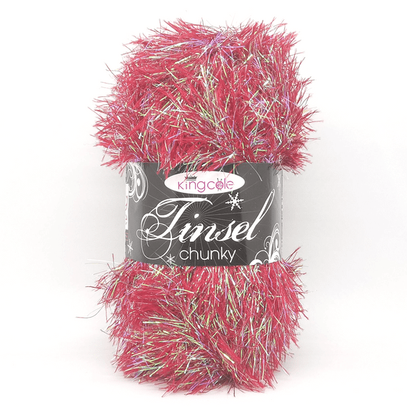 King Cole Tinsel Chunky Yarn 3471 Poinsettia