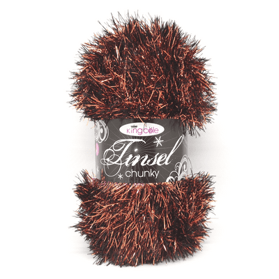 King Cole Tinsel Chunky Yarn 5931 Bonfire (Brown)