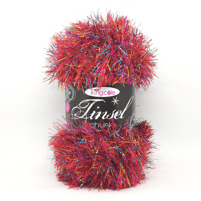 King Cole Tinsel Chunky Yarn 5933 Garland (Red)