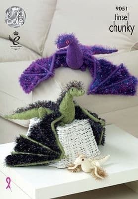 King Cole Tinsel DRAGONS Knitting Pattern 9051