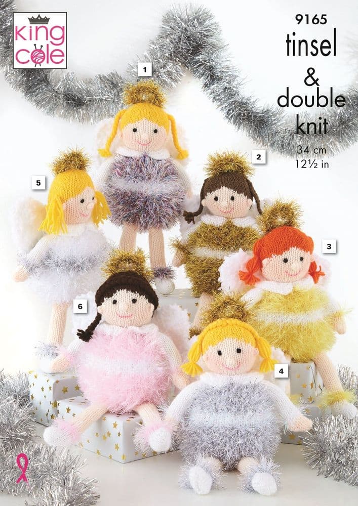 King Cole Tinsel Little Angels Knitting Pattern 9165