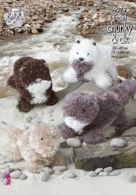 King Cole Tinsel Otters Knitting Pattern 9078