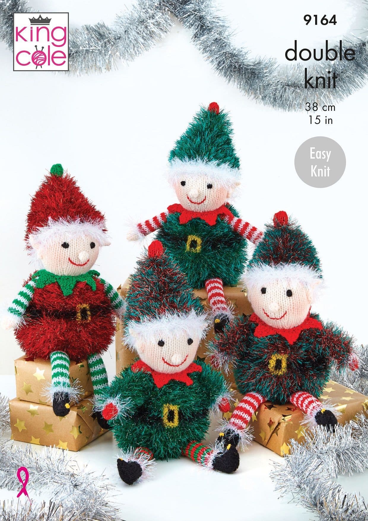 King Cole Tinsel Playful Elves Knitting Pattern 9164 king-cole-tinsel-playful-elves-knitting-pattern-9164