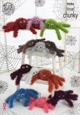 King Cole Tinsel Spiders Knitting Pattern 9086
