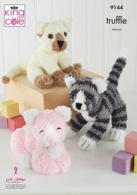 King Cole Truffle CAT Toys Knitting Pattern 9144