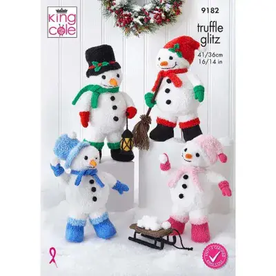 King Cole Truffle Glitz 9182 Snowmen Knitting Pattern