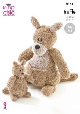 King Cole Truffle Kangaroo & Joey Knitting Pattern 9161