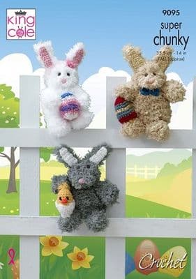 King Cole Tufty Easter Bunny Crochet Pattern 9095