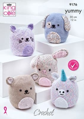 King Cole Yummy 9176 Squishy Amigurumi Toys Crochet Pattern