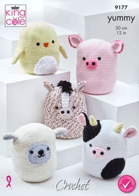 King Cole Yummy 9177 Squishy Amigurumi Toys Crochet Pattern