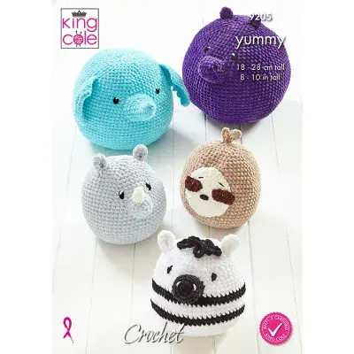 King Cole Yummy 9205 Wildlife Squishies Crochet Pattern