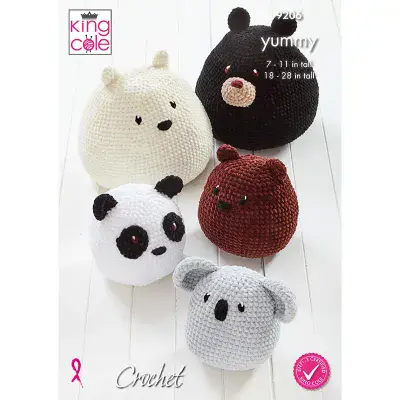 King Cole Yummy 9206 Bear Squishies Crochet Pattern