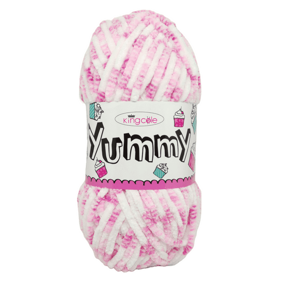 King Cole Yummy Chenille Baby Yarn 2213 Raspberry Ripple