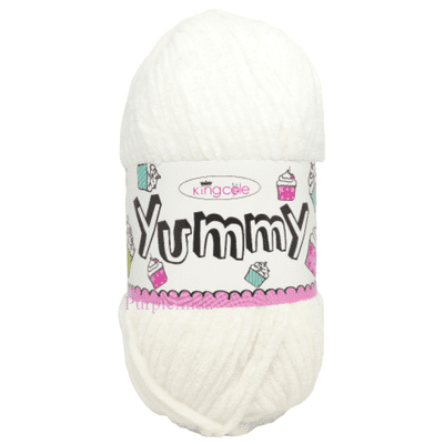 King Cole Yummy Chenille Yarn 2209 White