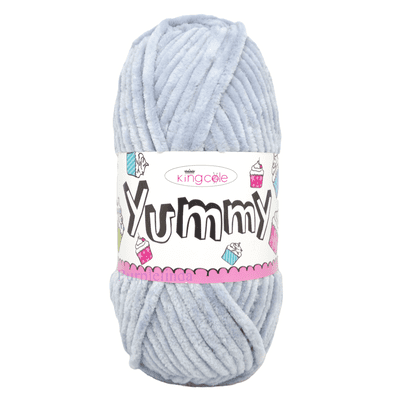 King Cole Yummy Chenille Yarn 2219 Silver (Grey)