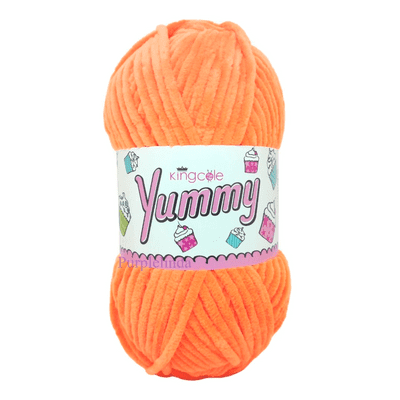 King Cole Yummy Chenille Yarn 5793 Orange Zest