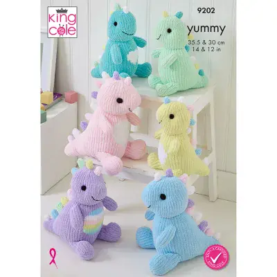 King Cole Yummy Dinosaurs Toys 9202 Knitting Pattern