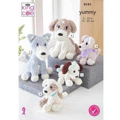 King Cole Yummy Dogs 9191 Crochet Pattern