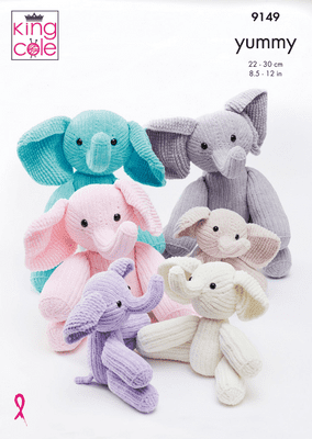 King Cole Yummy Elephant Knitting Pattern 9149