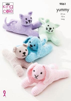 King Cole Yummy Laying Toys Knitting Pattern 9061
