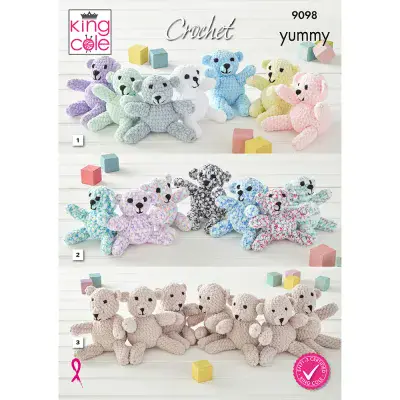 King Cole Yummy Teddy Draught Excluder 9098 Crochet Pattern